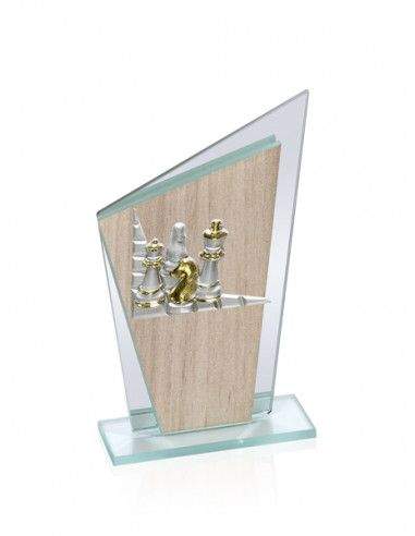 Placa de cristal y madera