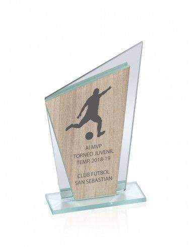 Placa de cristal y madera