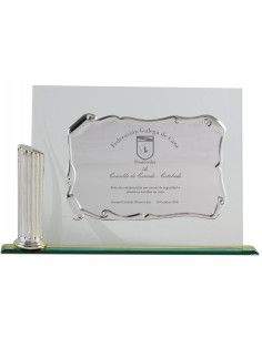 Placa de cristal con columna