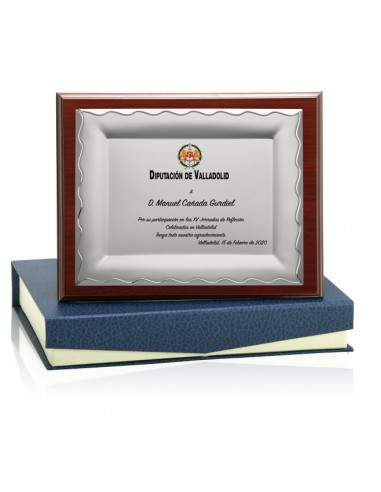 Placa homenaje con lámina de acero