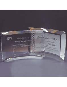 Placa de cristal curvada