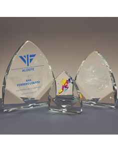 Placa de cristal triangular