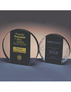 Placa de cristal redonda