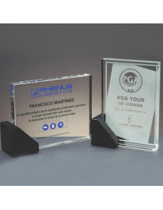 Placa de cristal con soporte