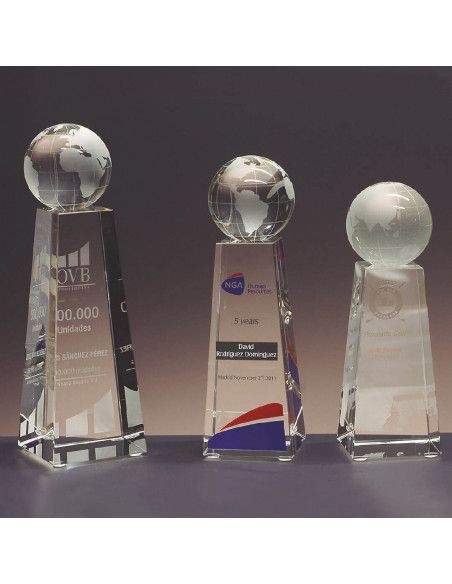 Trofeo de cristal con bola  - 1